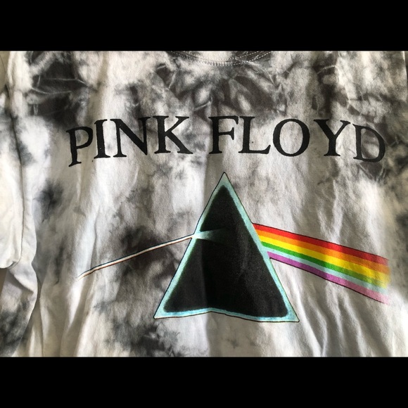 Cute Crop Top Tie Dye Pink Floyd Tee Shirt Top M - Picture 2 of 4